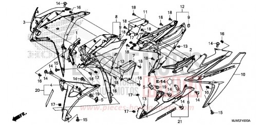 CARENAGE MILIEU CBR500RAG de 2016